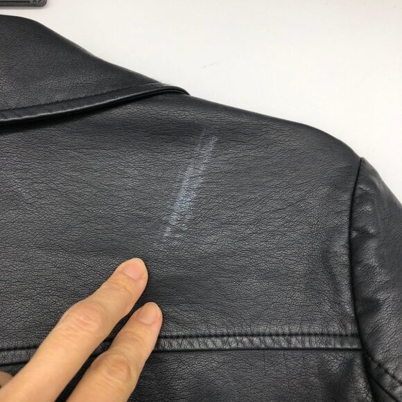 GUESS Women's Black Regina Faux Leather Biker Jacket size XS - Picture 13 of 16